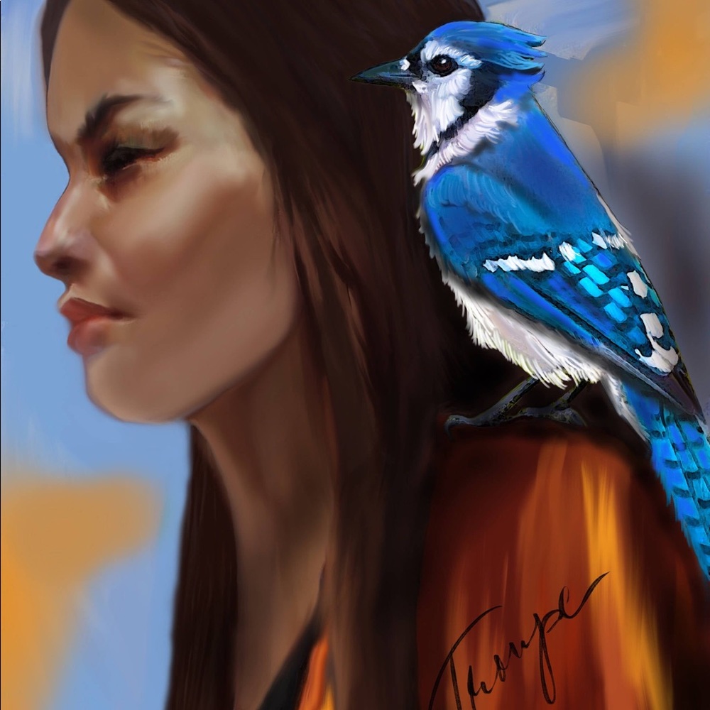BLUE JAY WAY PRINT OF  ACRYLIC  BY CONNIE TROUPE